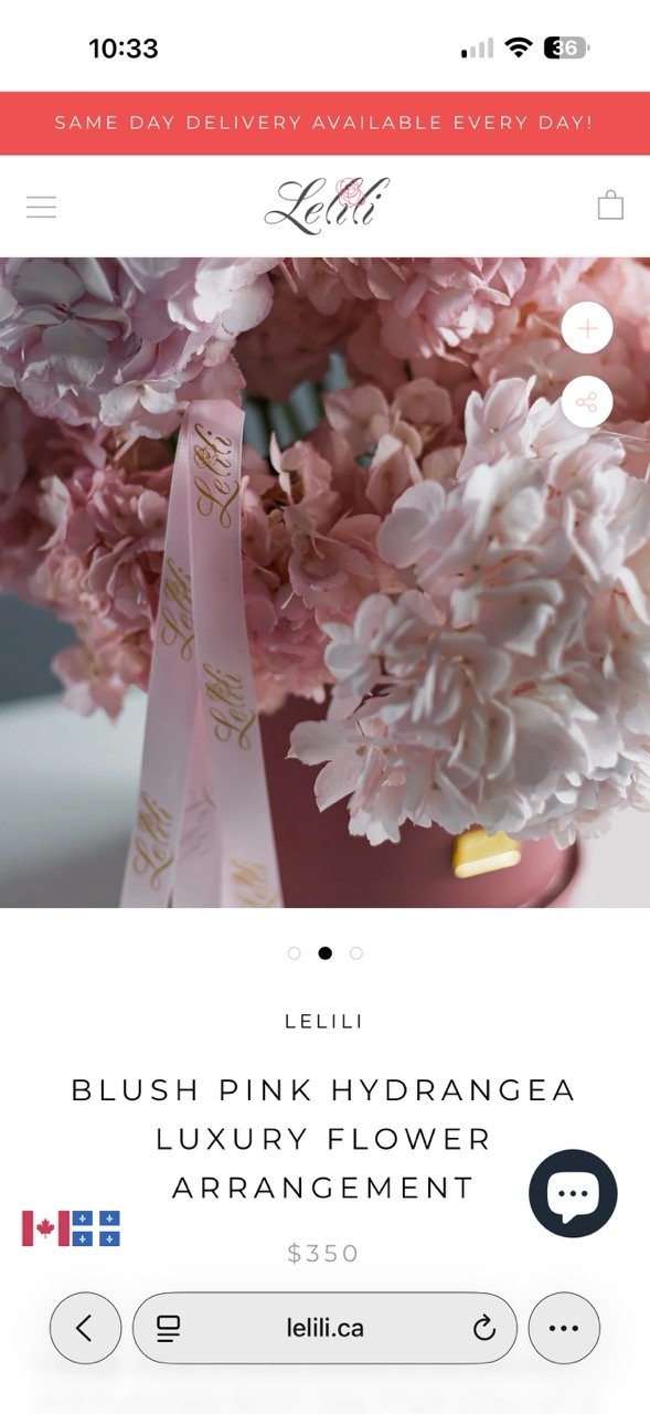 A product page on mobile.